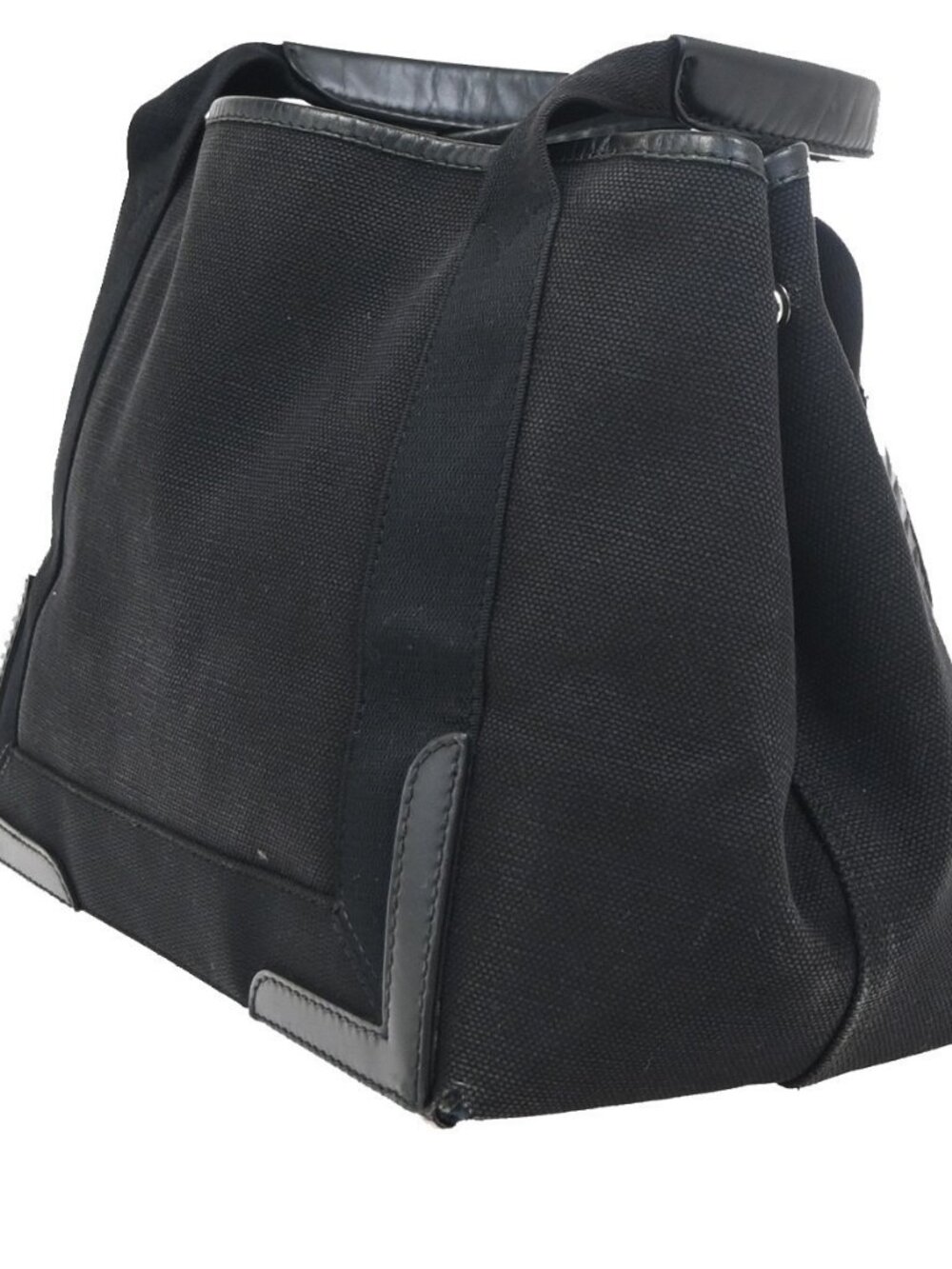 BALENCIAGA Navy Cabas S Hand Tote Bag Canvas Leather Black SHW Italy 65KC894 - Picture 4 of 13